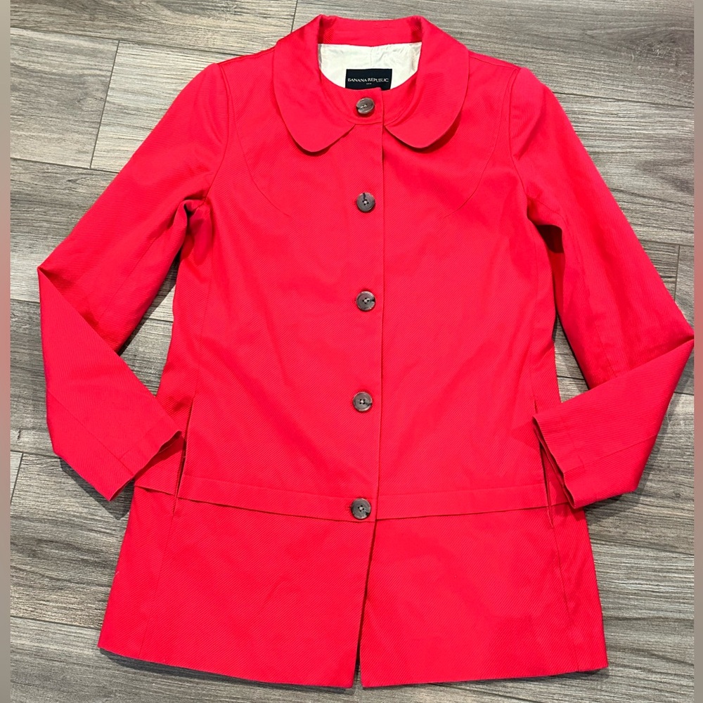 Banana Republic Red Button-Front Coat